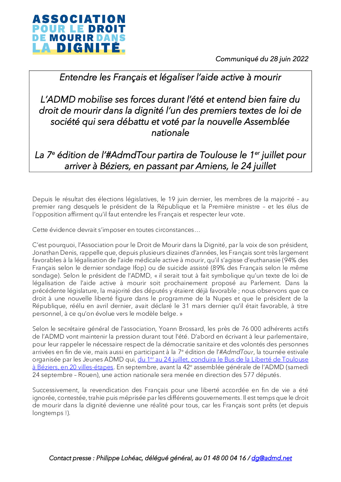 Entendre les Français et légaliser l’aide active à mourir..
