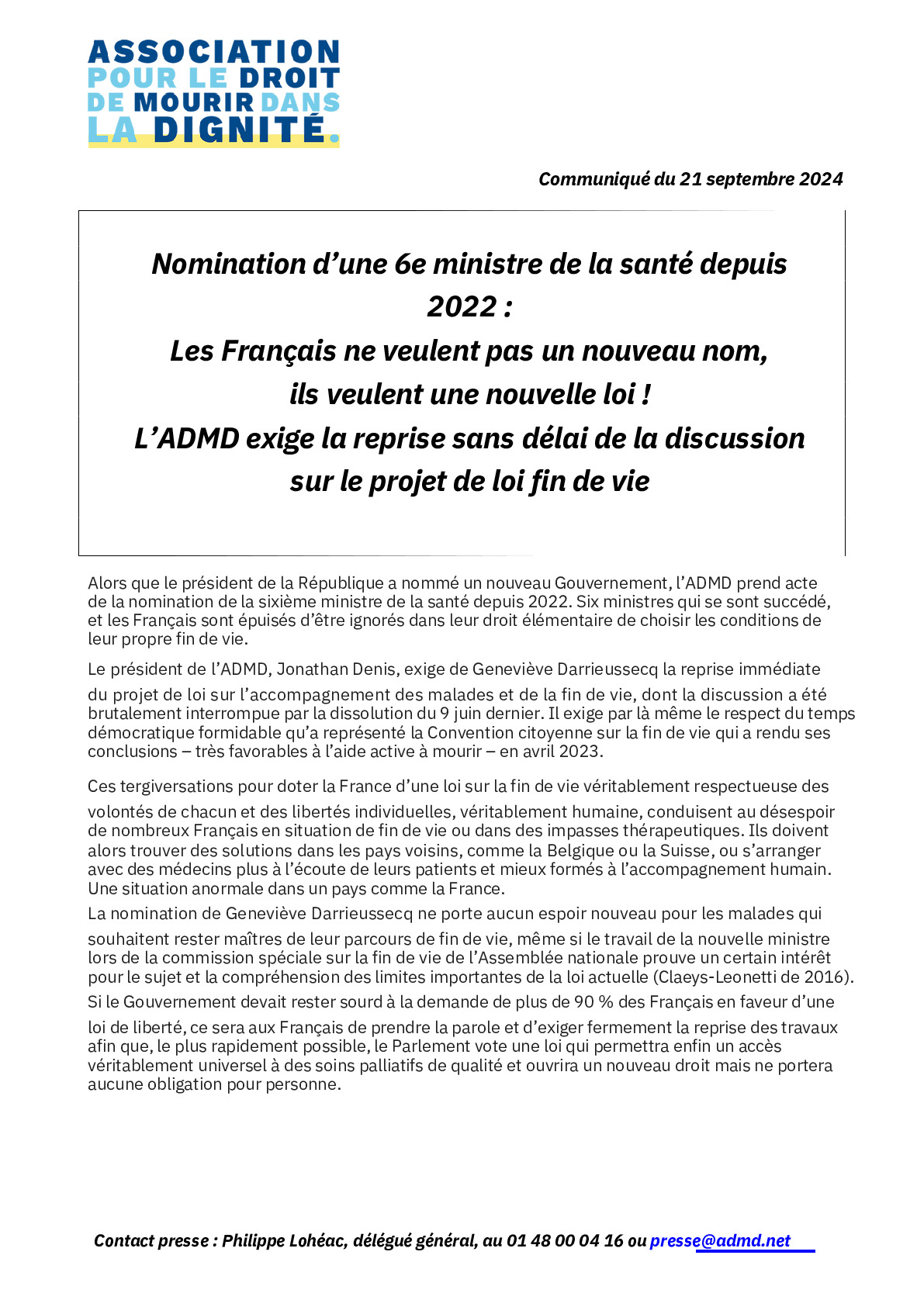 Nouveau Gouvernement - Nomination de Geneviève Darrieussecq