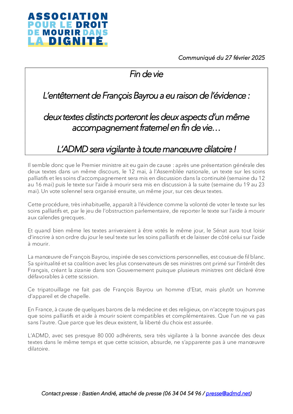 Une manœuvre dilatoire