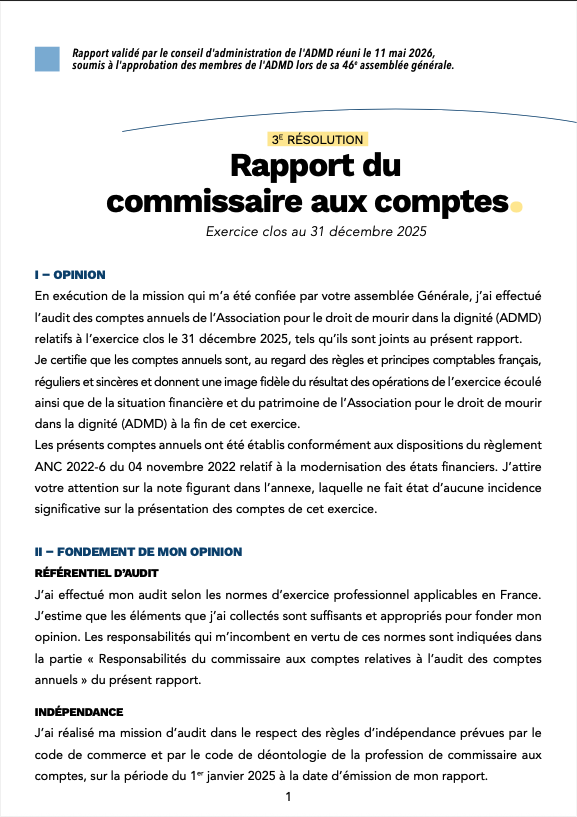 Rapport du Comissaire aux comptes