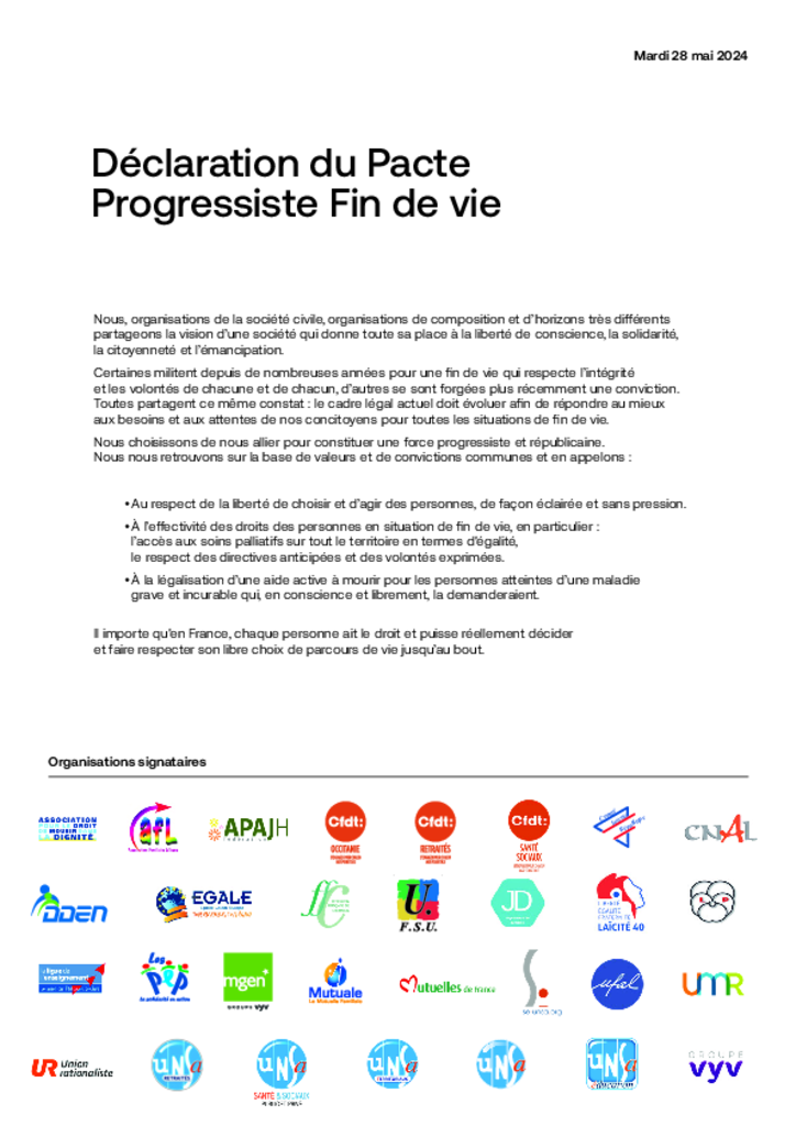 Déclaration du Pacte progressiste 