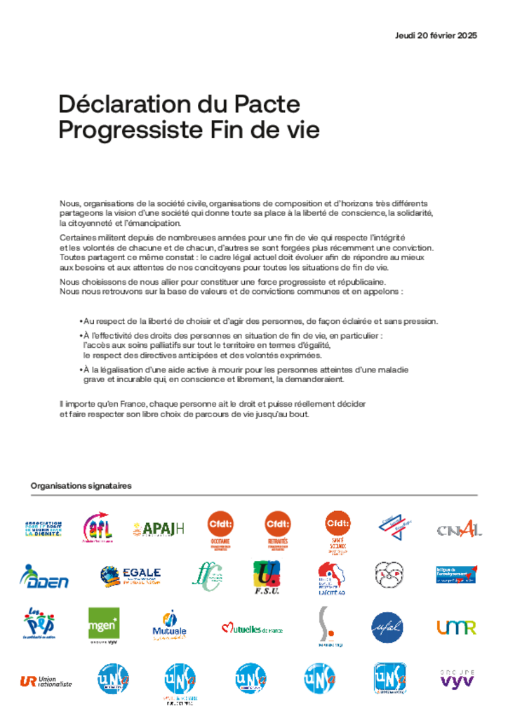 Déclaration Pacte progressiste