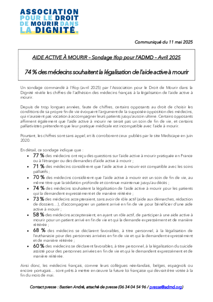CP - Sondage médecins