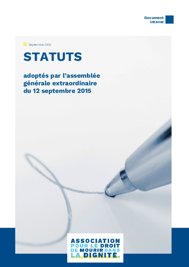 Les statuts de l'ADMD