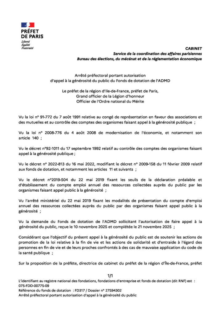 Arrêté préfectoral pour 2026