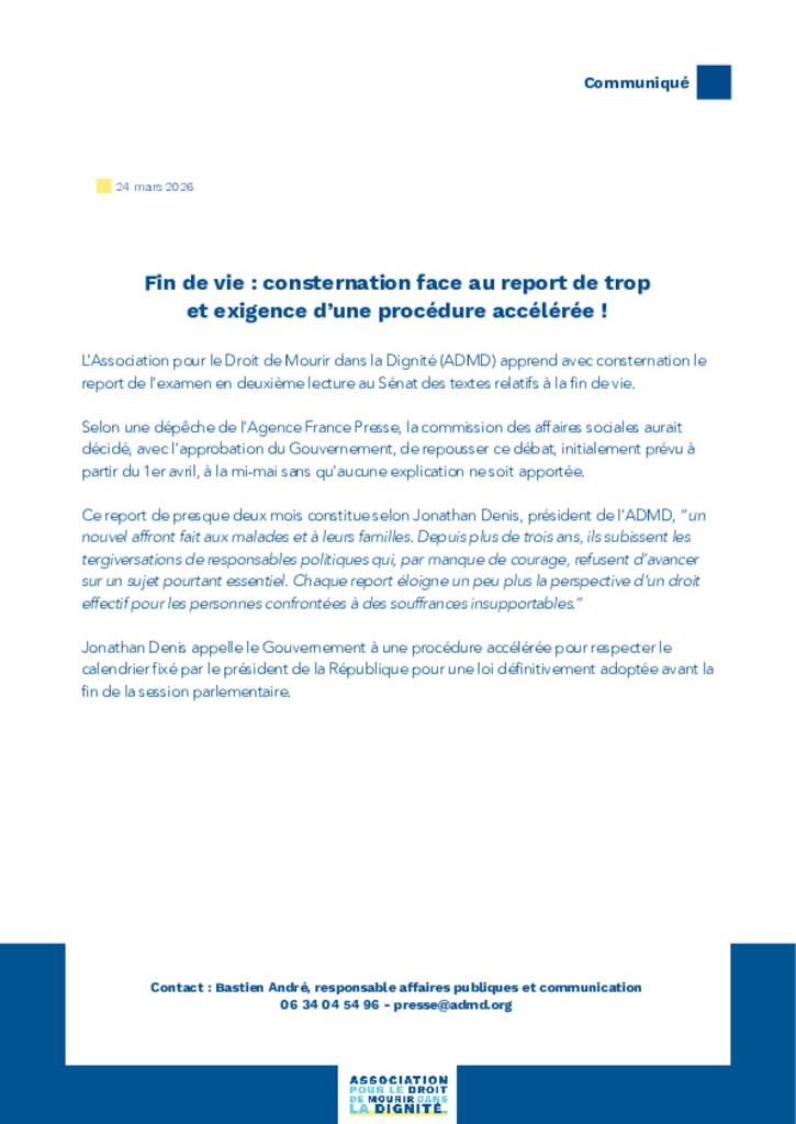 CP - Consternation face au report de trop