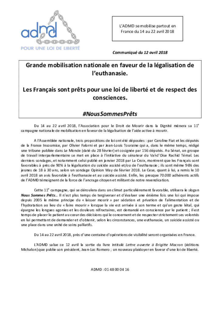 CP - 11e semaine de mobilisation