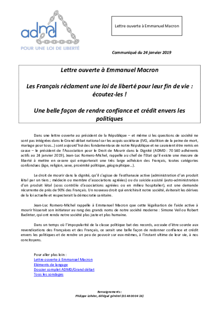 CP - Lettre ouverte à Emmanuel Macron