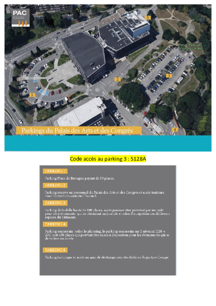 Plan d'accès au parking