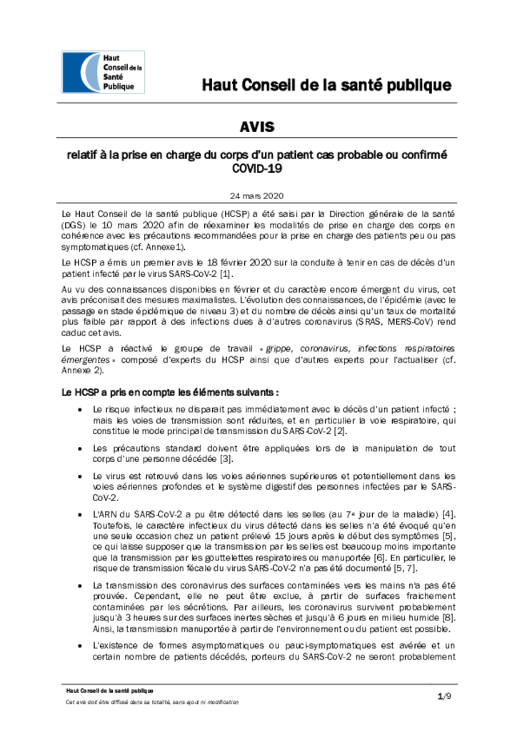 Avis HCSP