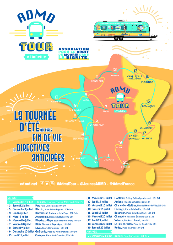 Carte de la 7e édition de l'#ADMDTour