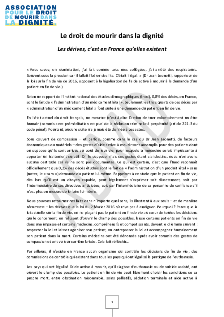 A propos des dérives