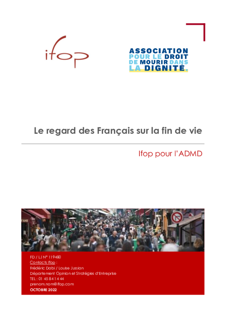 Sondage Ifop - octobre 2022 - Le regard des Français sur la fin de vie