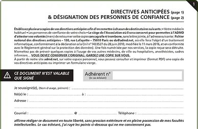 fichier des directives anticipées
